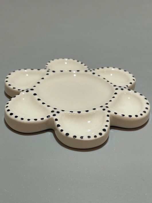 Flower design portable ceramic palette