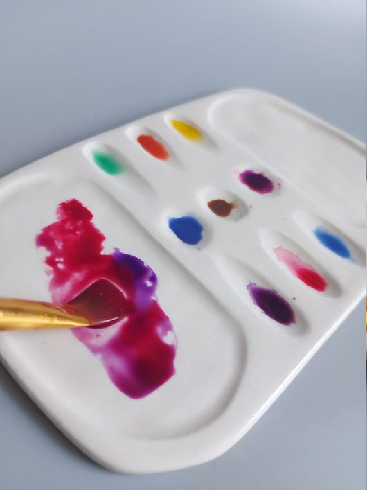 handmade ceramic palette for professionals